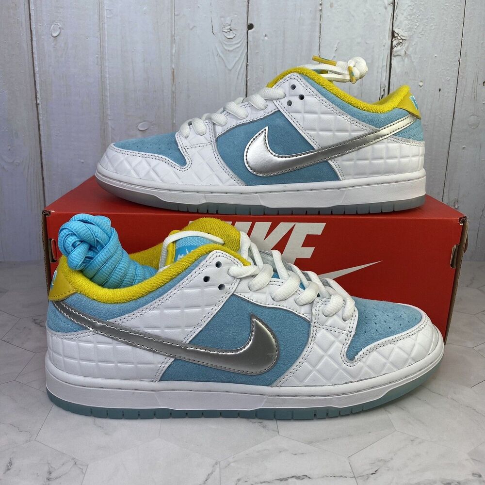 Mens Size 8 Nike Dunk Low SB Lagoon Pulse FTC DH7687-400 Blue White Yellow New